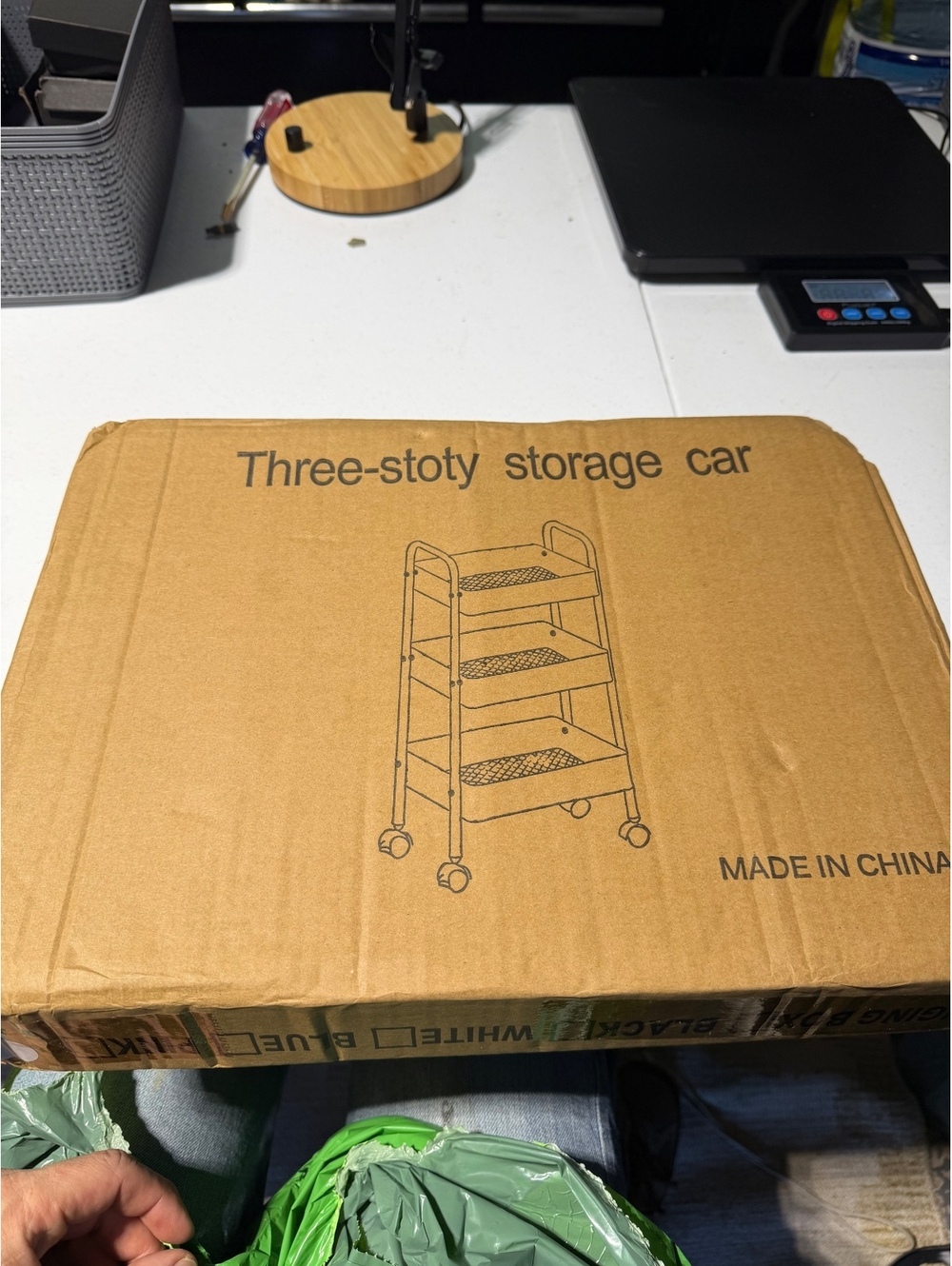 Three Story Storage Cart White